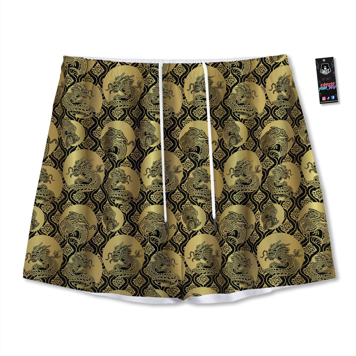 Flower Frangipani Print Mesh Shorts