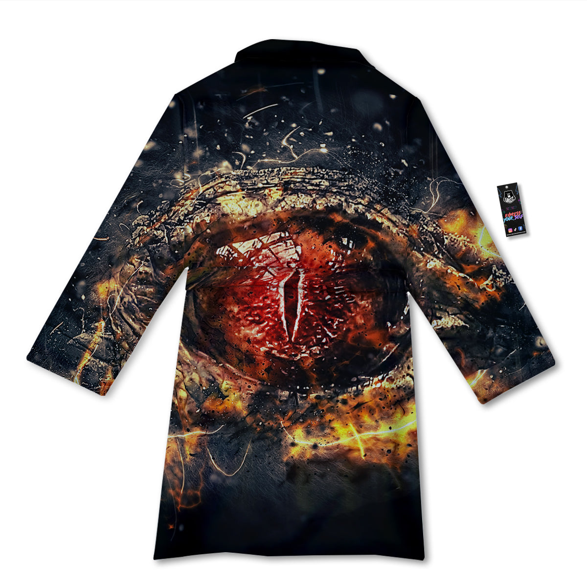 Dragon Red Eye Fire Print Bathrobe-grizzshop