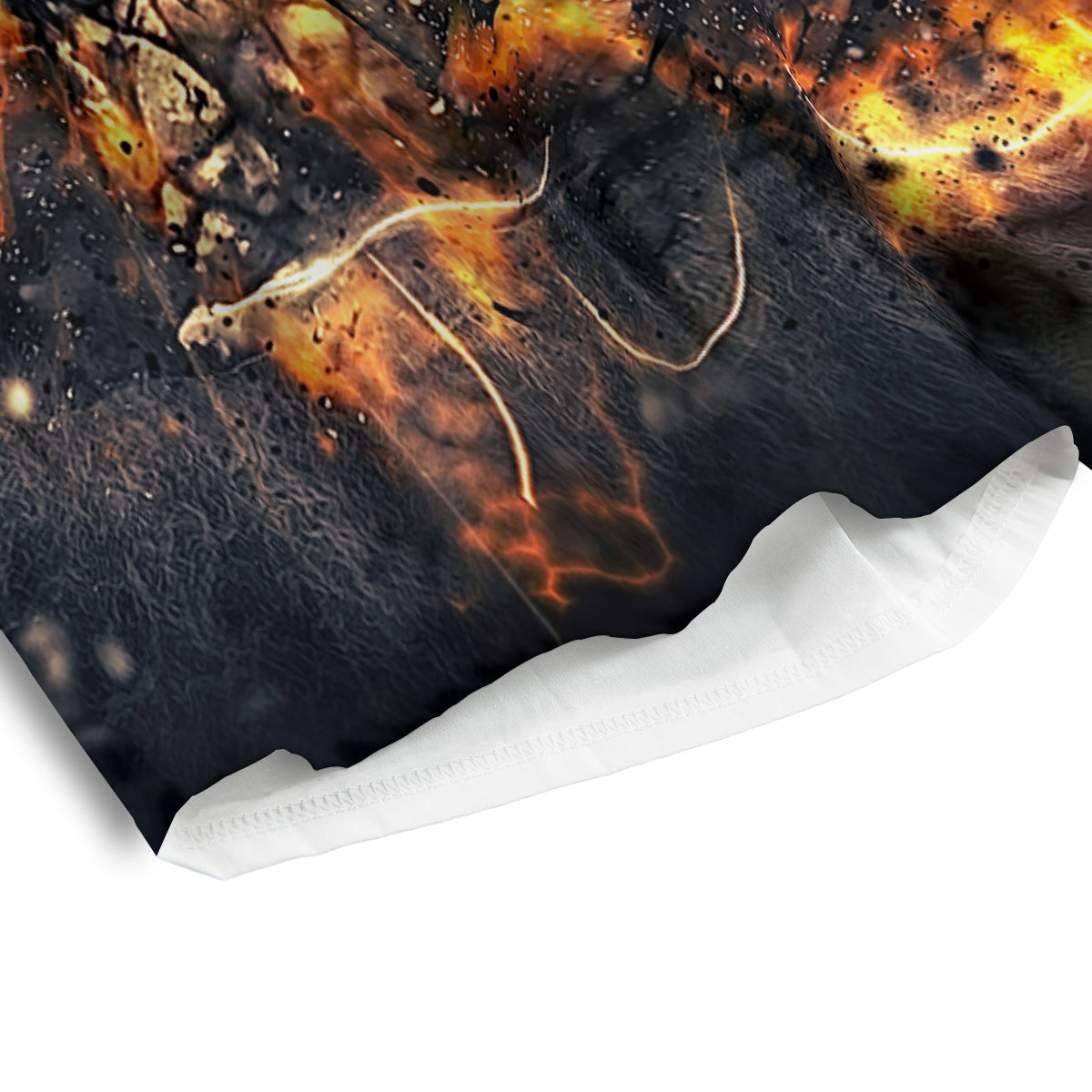 Dragon Red Eye Fire Print Men's Athletic Shorts