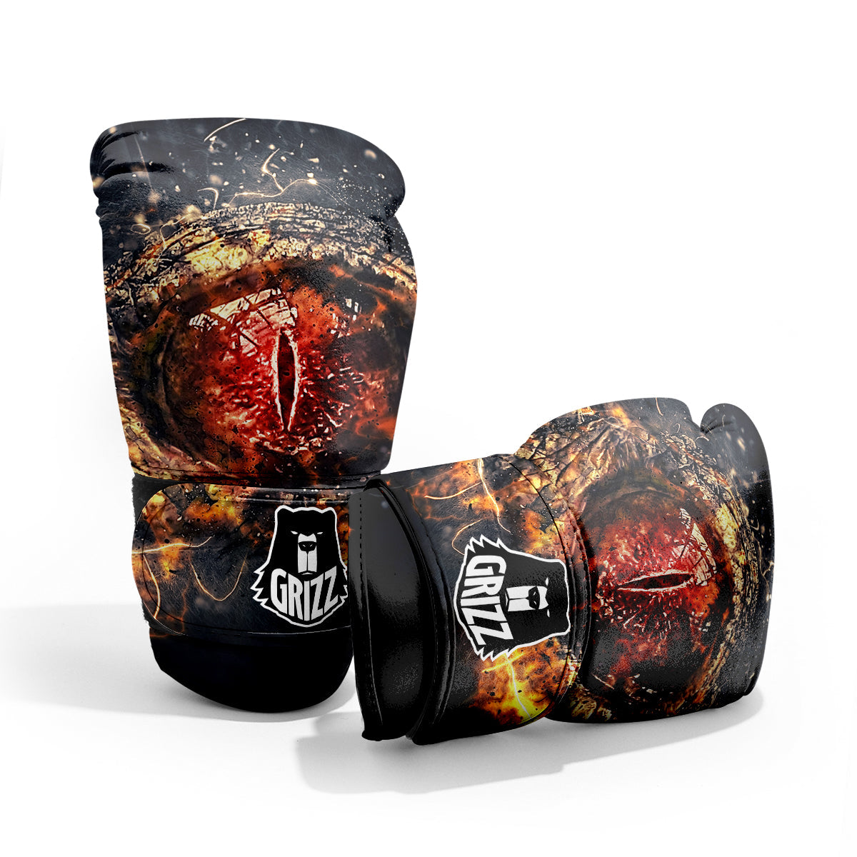 Dragon Red Eye Fire Print Pro Boxing Glove