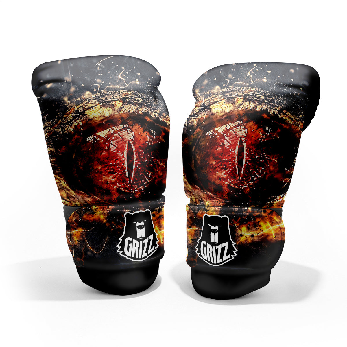 Dragon Red Eye Fire Print Pro Boxing Glove