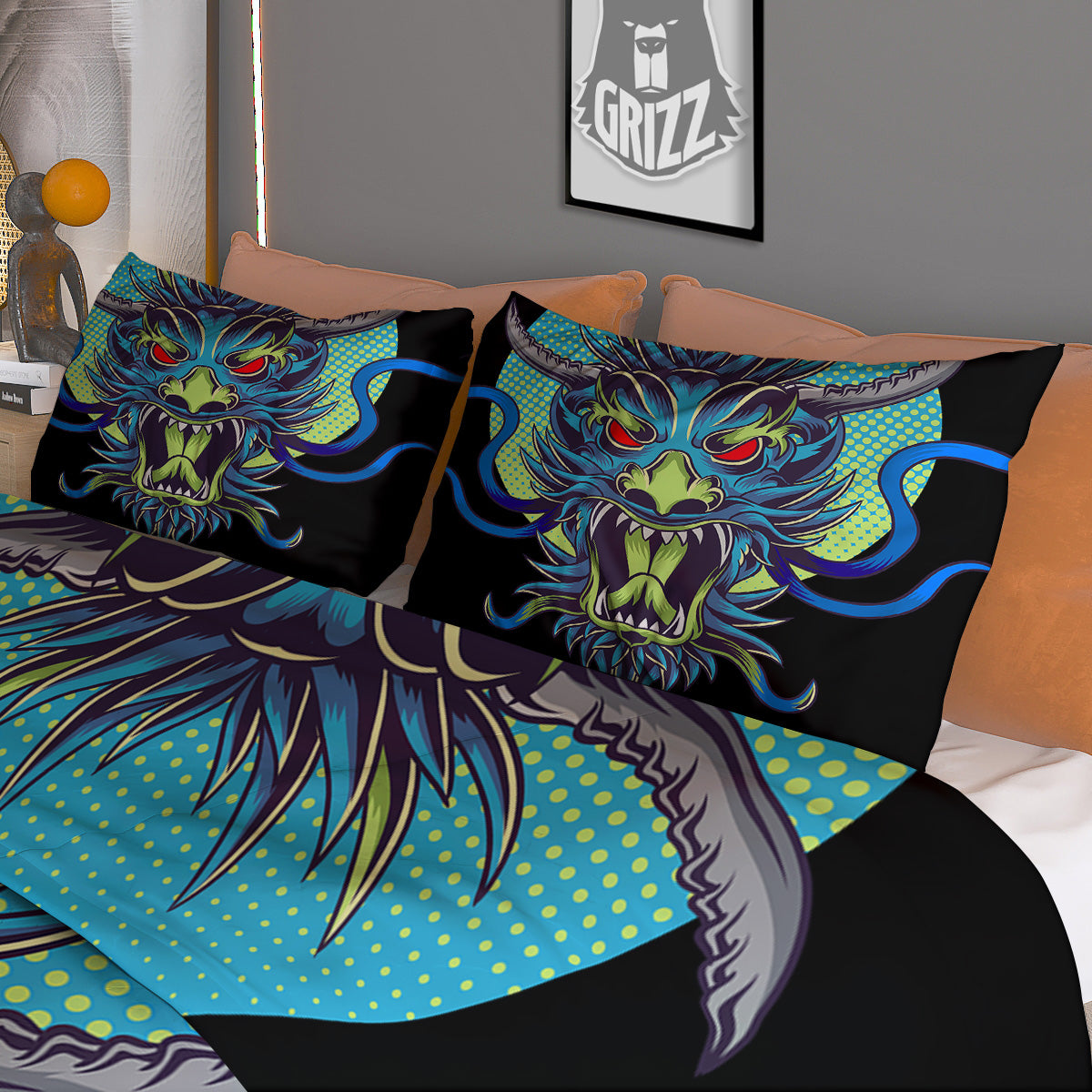 Feather Embroidery Peacock Print Duvet Cover Bedding Set