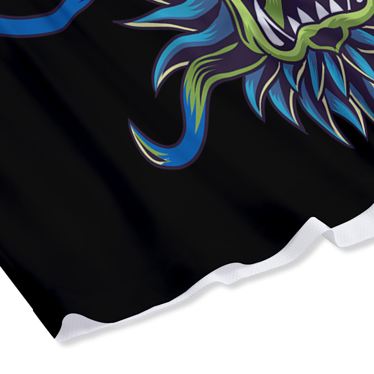Feather Embroidery Peacock Print Mesh Shorts