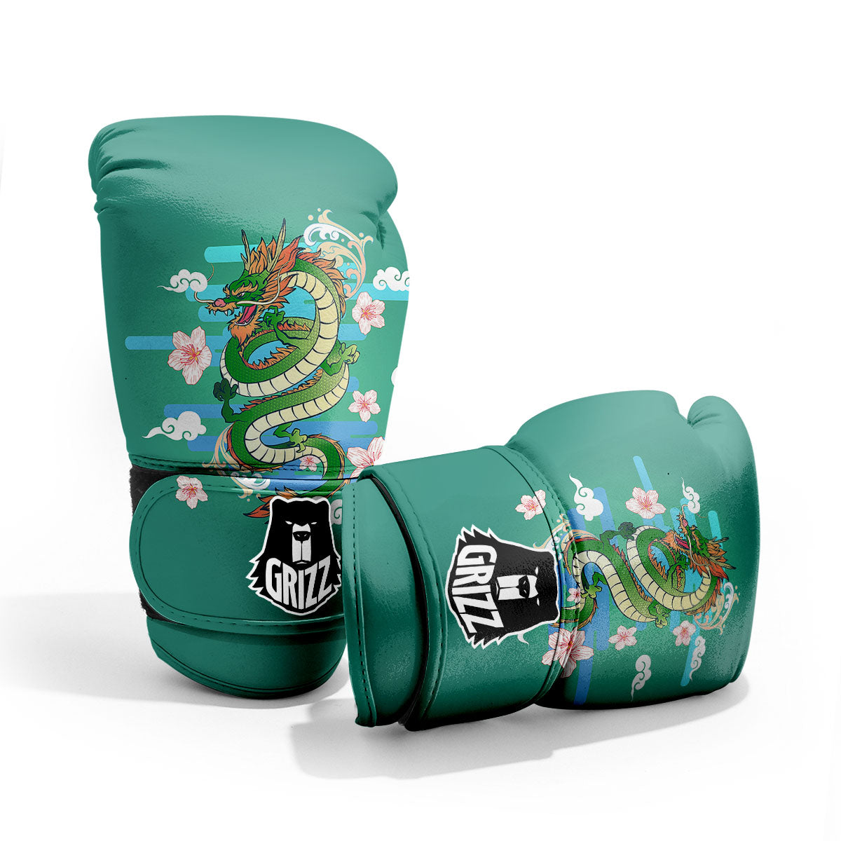 Dragon Tattoo Green Japanese Print Pro Boxing Glove