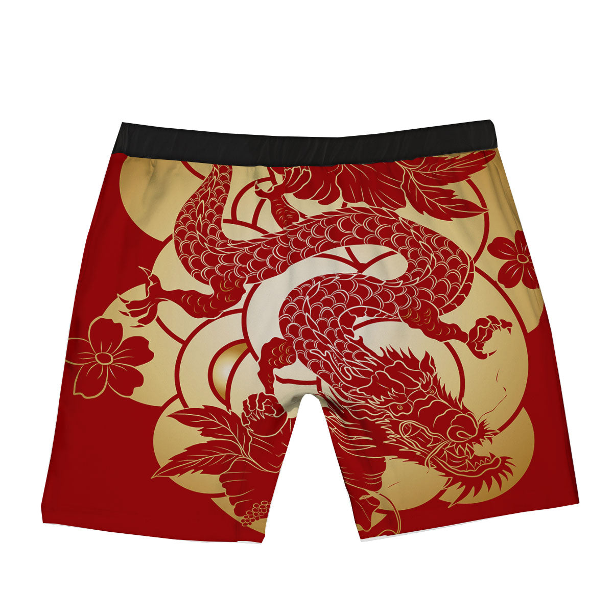Dragon Tattoo Red Japanese Print Boxer Briefs-grizzshop