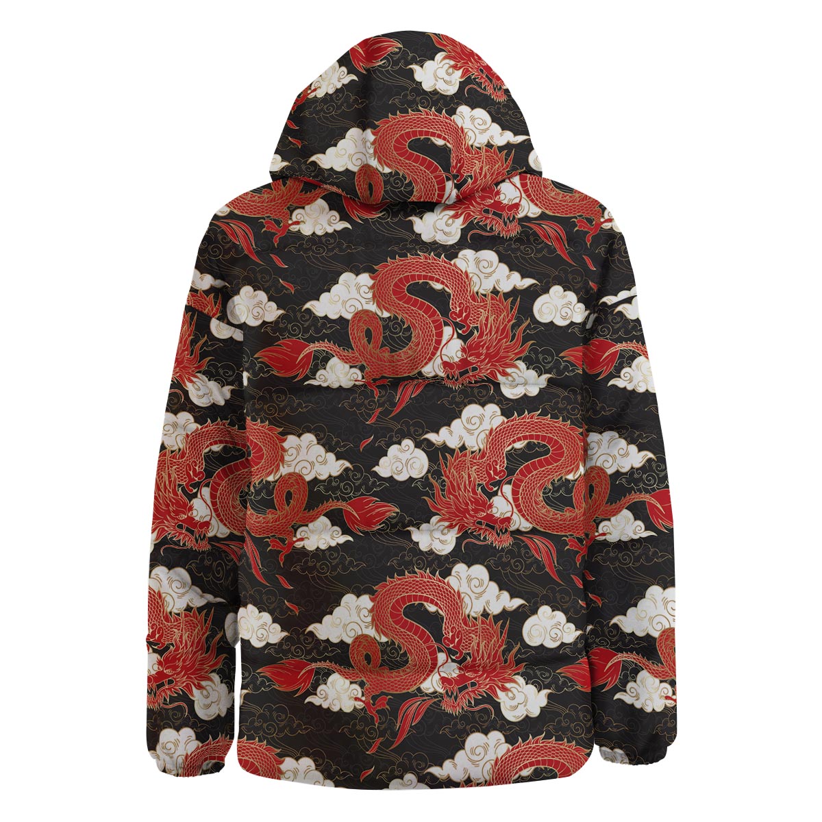 Dragon Traditional Chinese Print Pattern Down Jacket-grizzshop