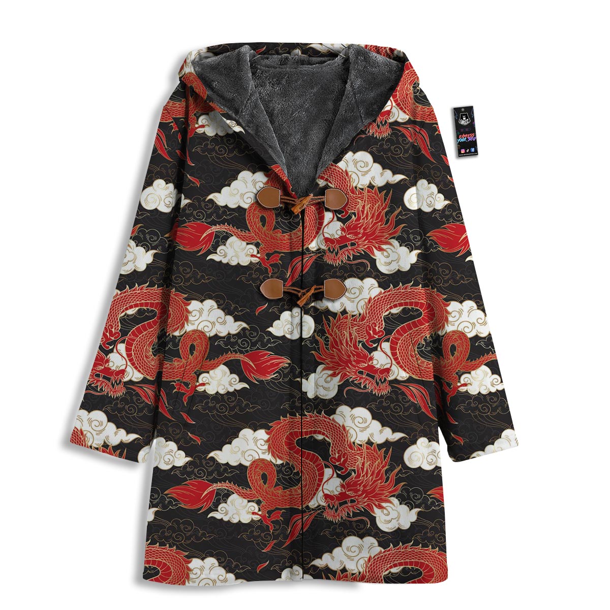 Dragon Traditional Chinese Print Pattern Men's Windbreaker Jacket-grizzshop