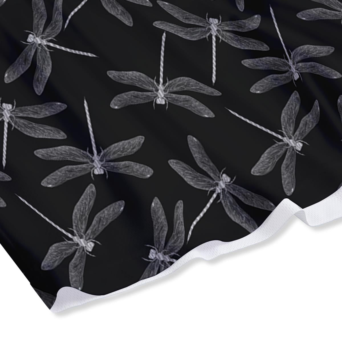 Dragonfly Black Print Pattern Mesh Shorts-grizzshop