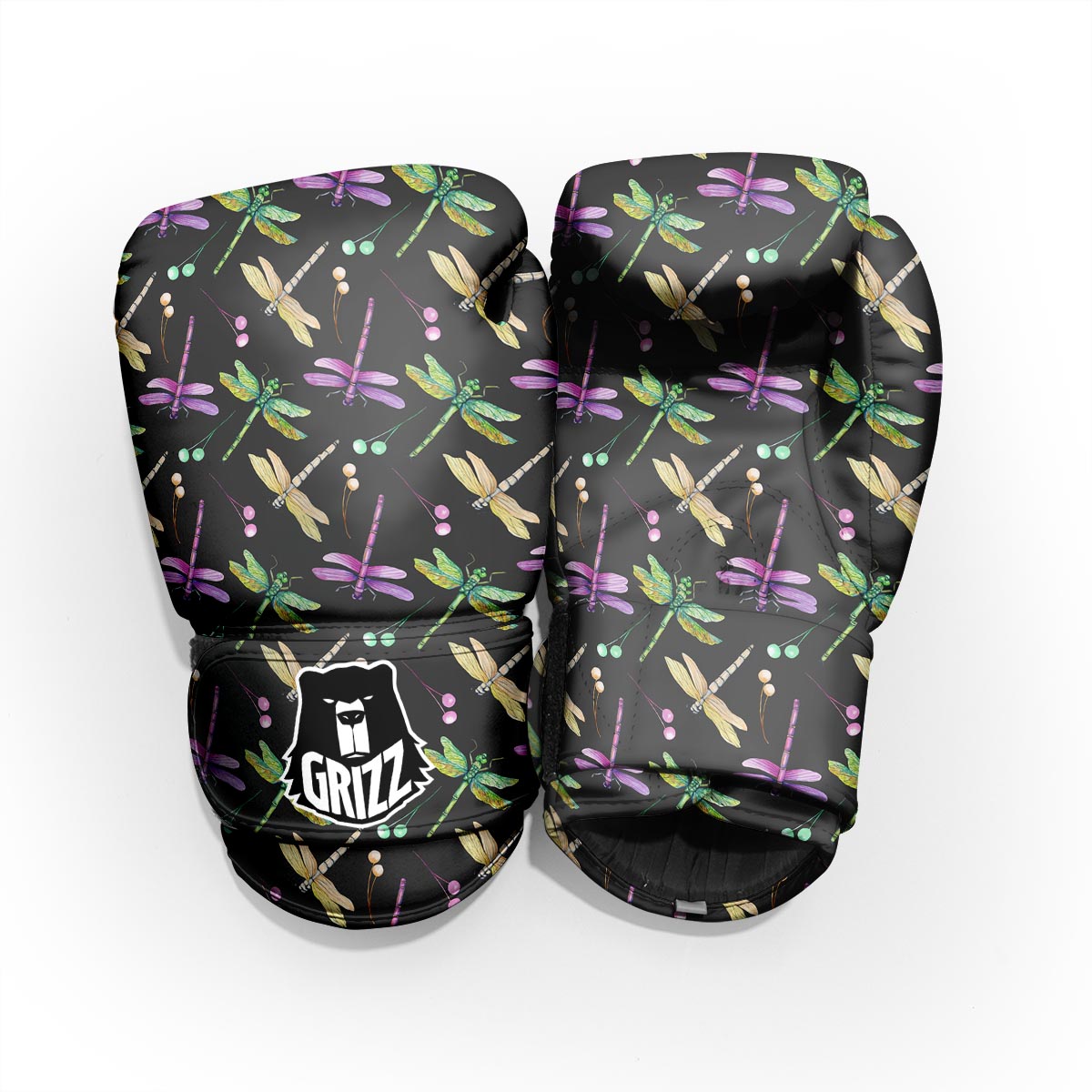 Dragonfly Black Purple And Teal Print Pattern Pro Boxing Glove