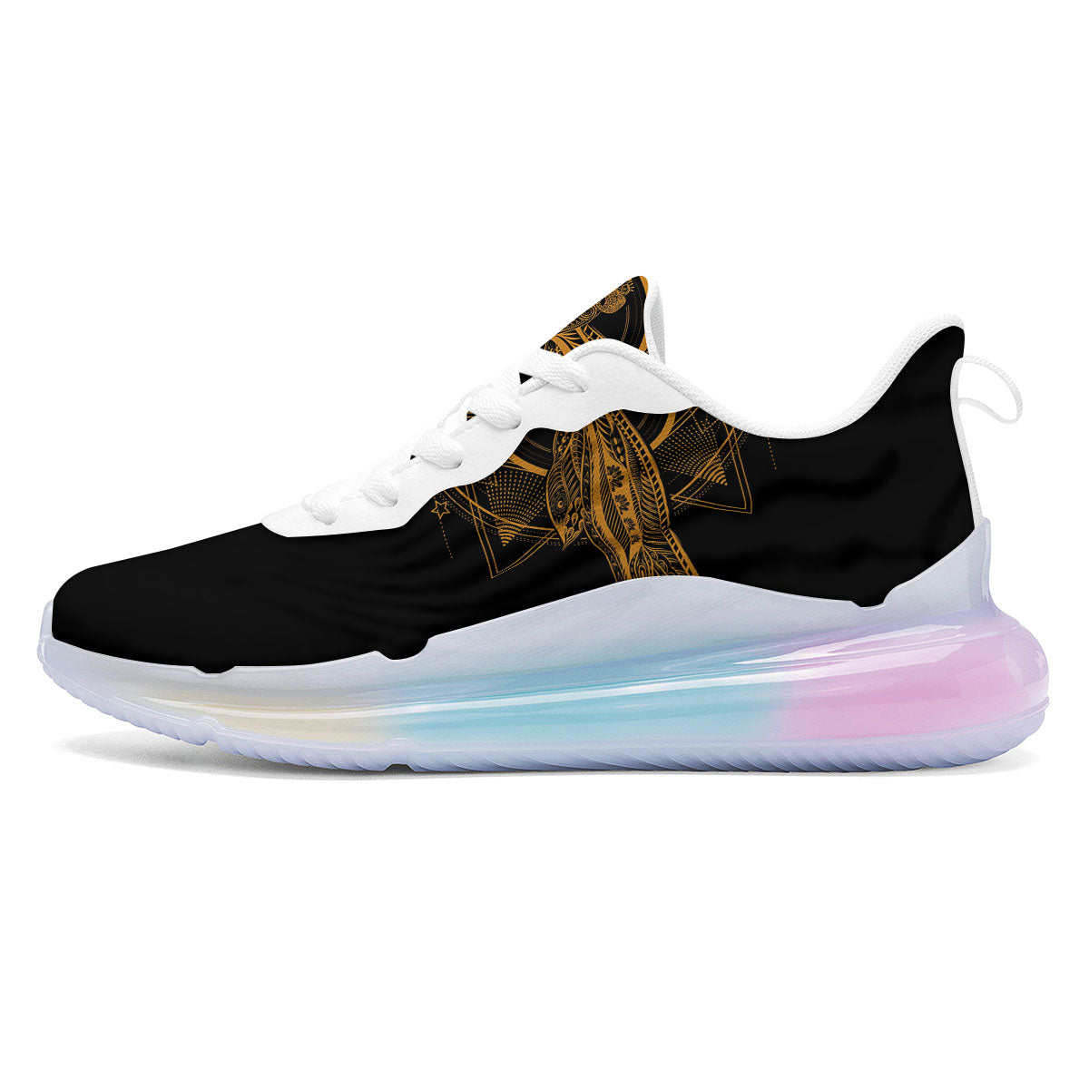 Dragonfly Boho Gold Print Running Sneakers-grizzshop