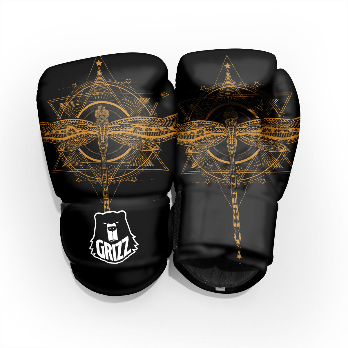 Dragonfly Boho Gold Print Pro Boxing Glove