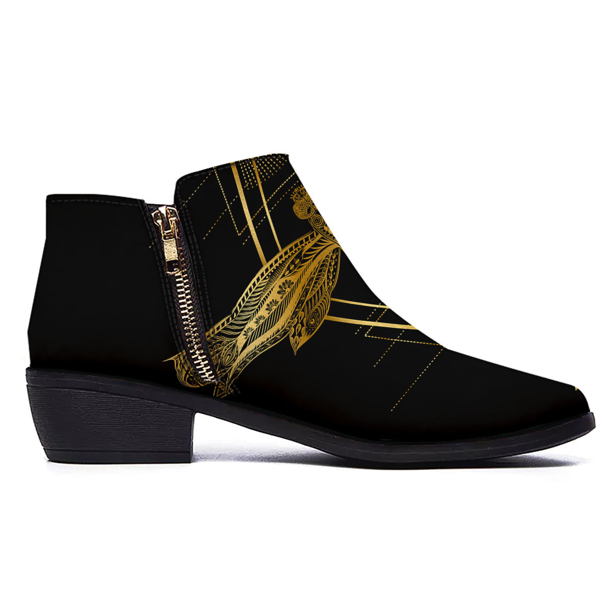 Dragonfly Boho Spiritual Print Ankle Boots-grizzshop