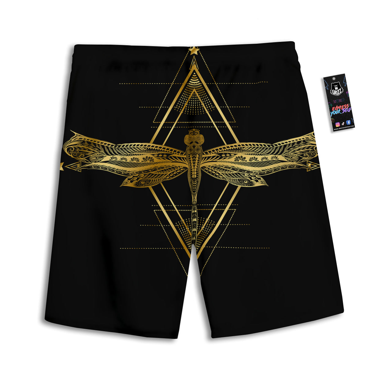 Dragonfly Boho Spiritual Print Men's Athletic Shorts