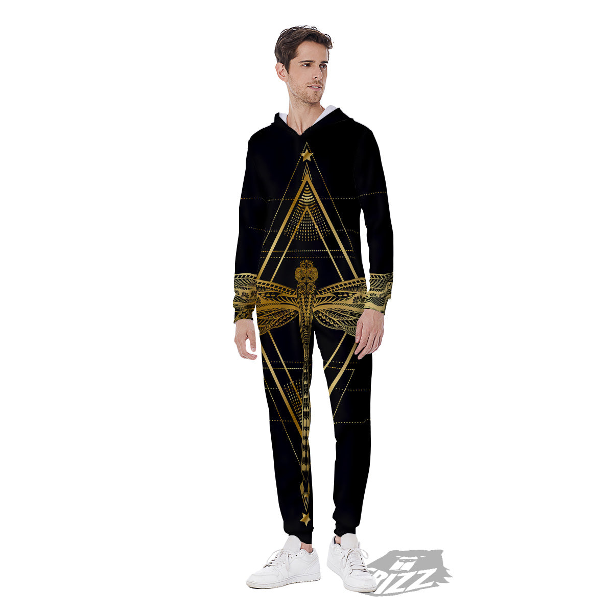 Dragonfly Boho Spiritual Print Men's Jumpsuit-grizzshop