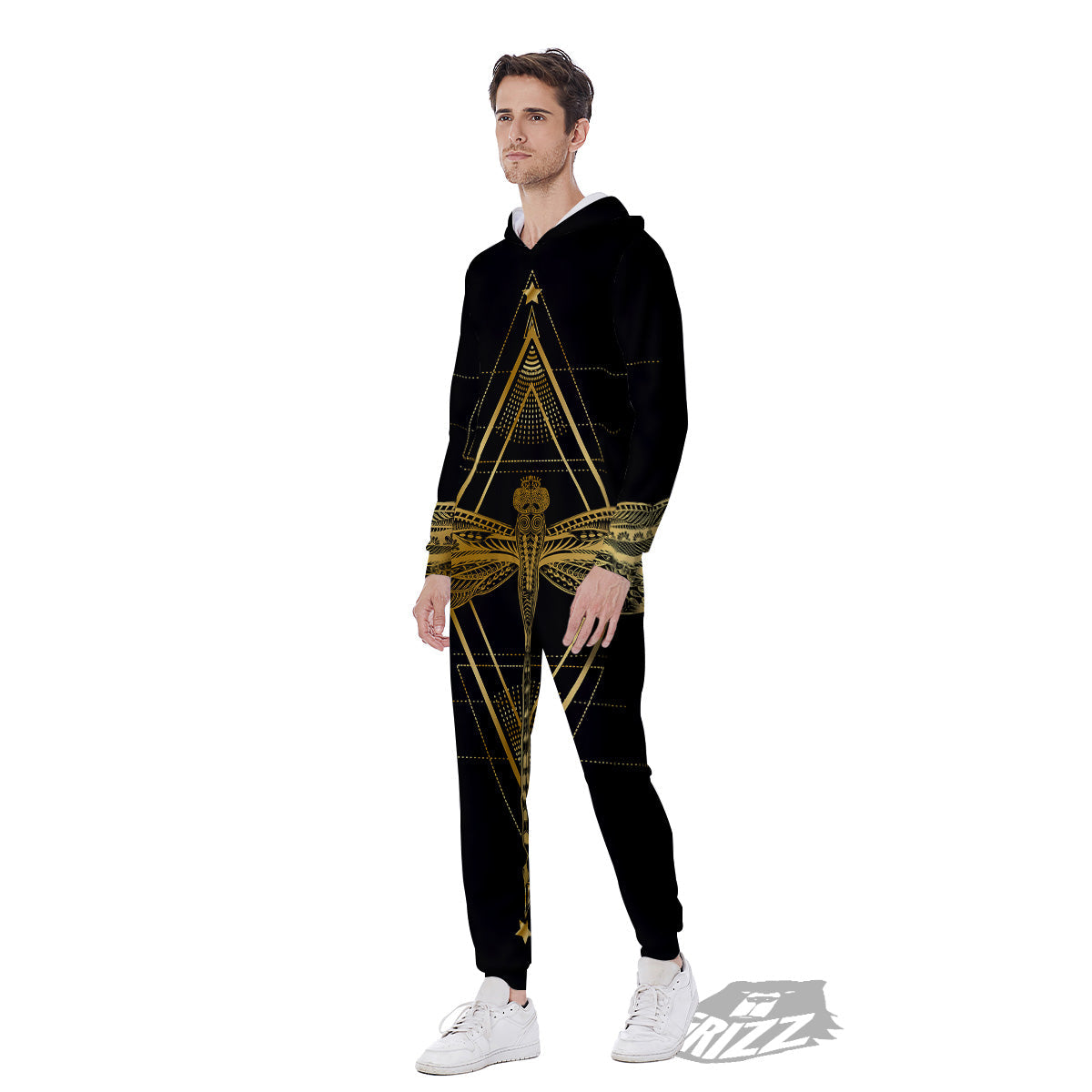 Dragonfly Boho Spiritual Print Men's Jumpsuit-grizzshop