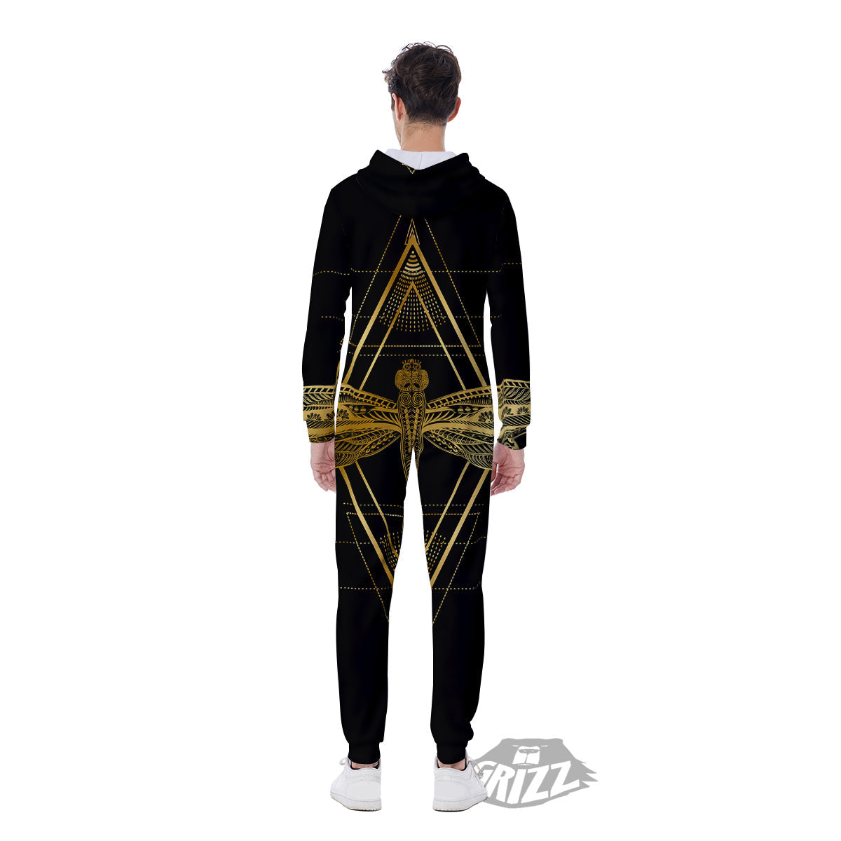 Dragonfly Boho Spiritual Print Men's Jumpsuit-grizzshop