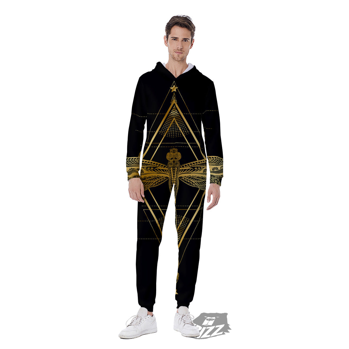 Dragonfly Boho Spiritual Print Men's Jumpsuit-grizzshop