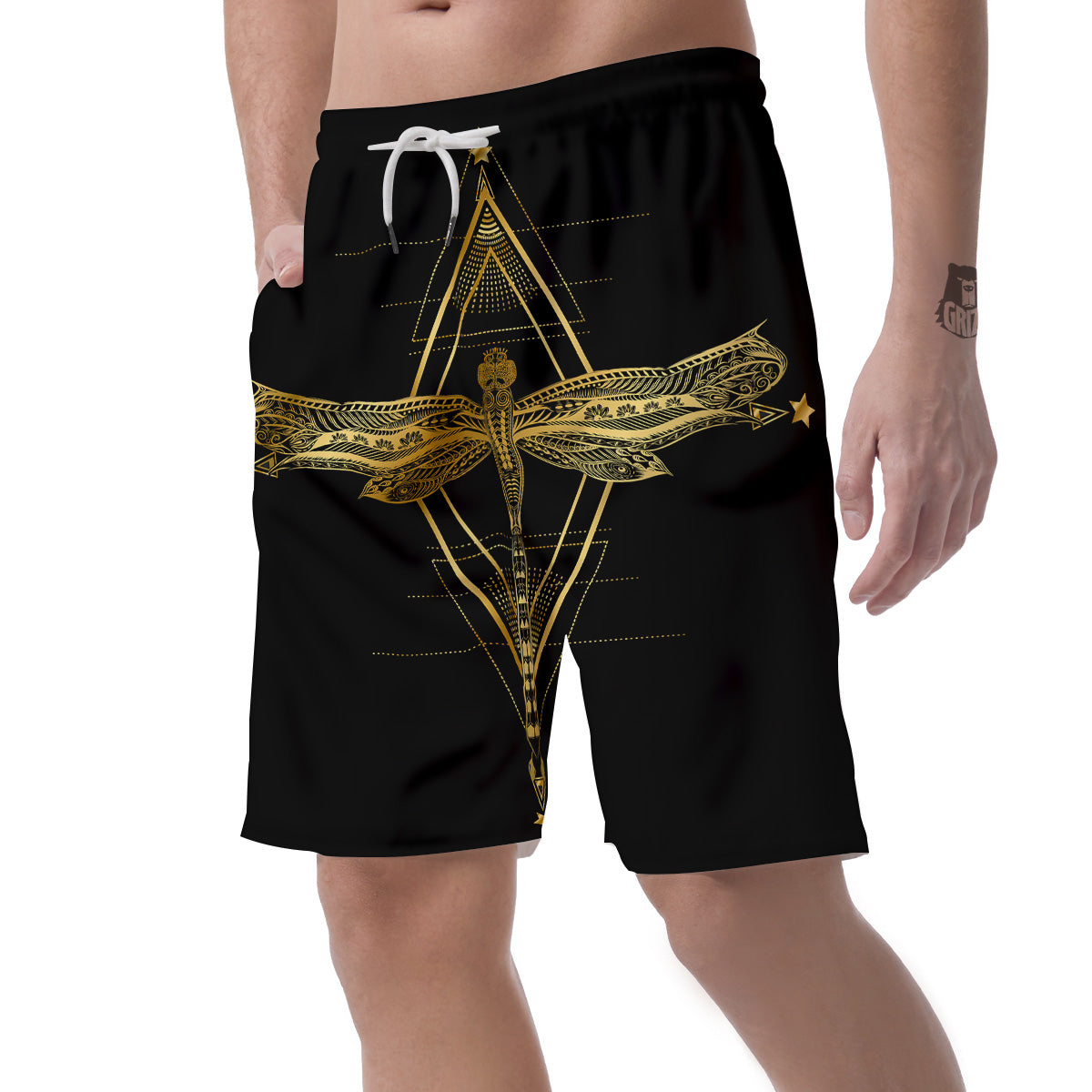 Dragonfly Boho Spiritual Print Men's Shorts-grizzshop