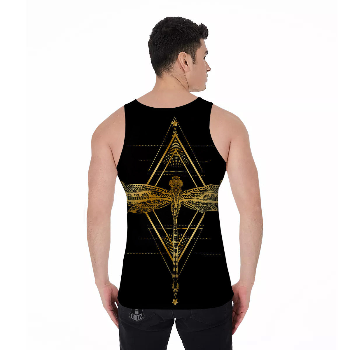 Dragonfly Boho Spiritual Print Men's Tank Top-grizzshop