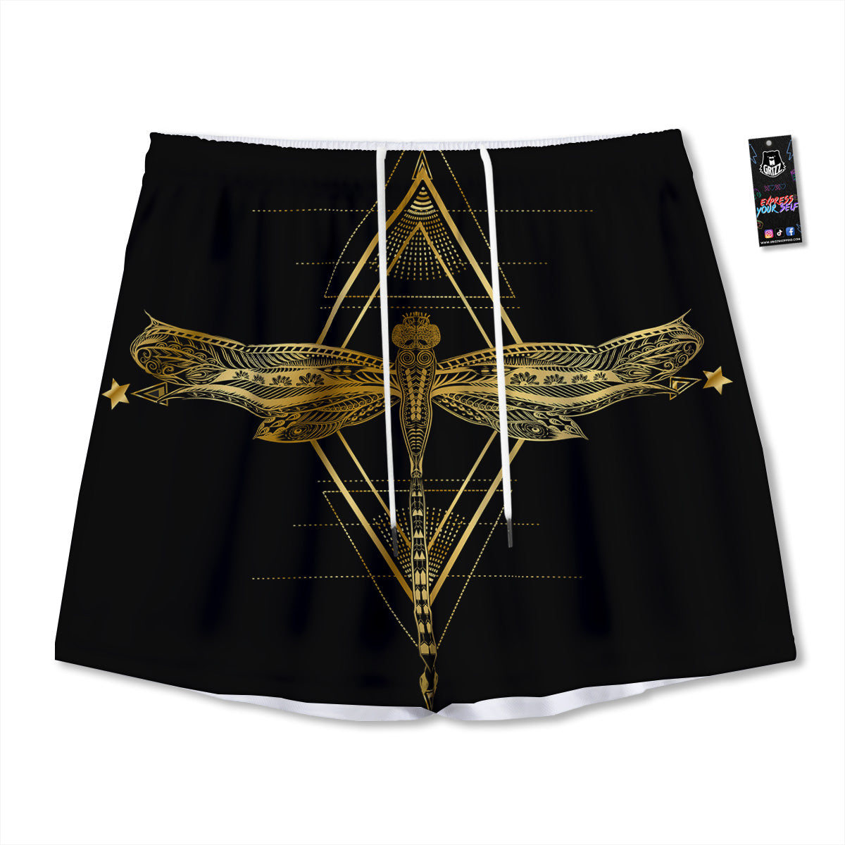 Fern Leaf Green Print Mesh Shorts