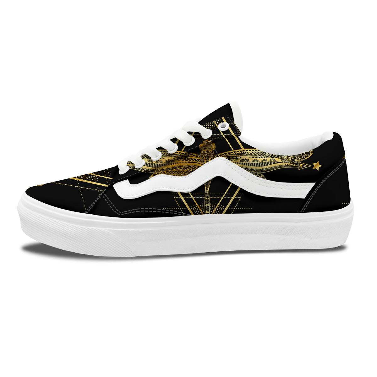 Dragonfly Boho Spiritual Print Skate Shoes-grizzshop