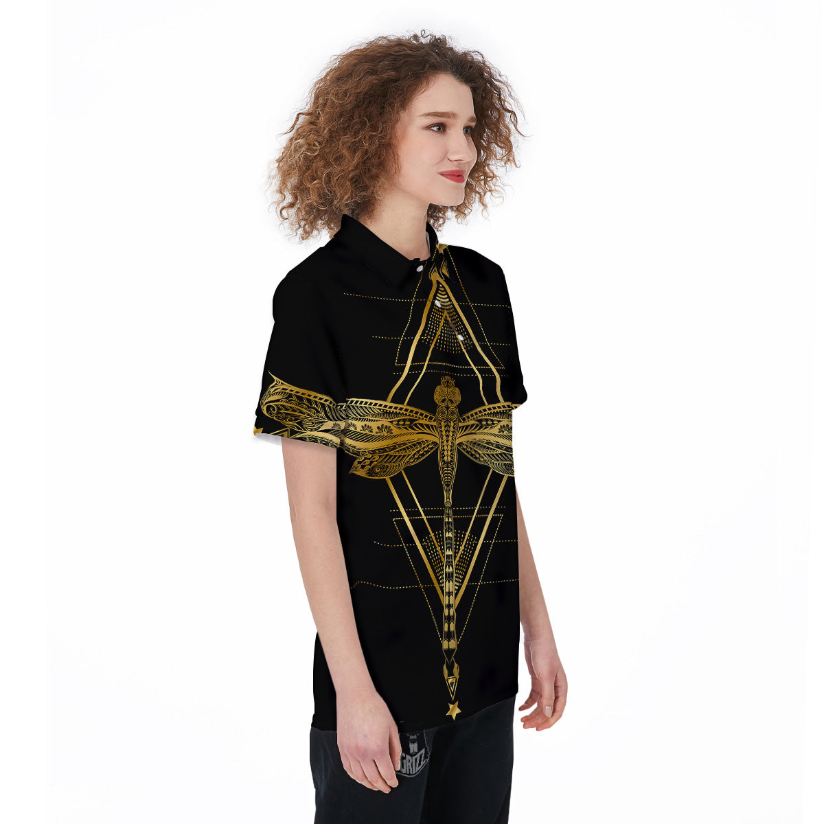 Dragonfly Boho Spiritual Print Women's Golf Shirts-grizzshop