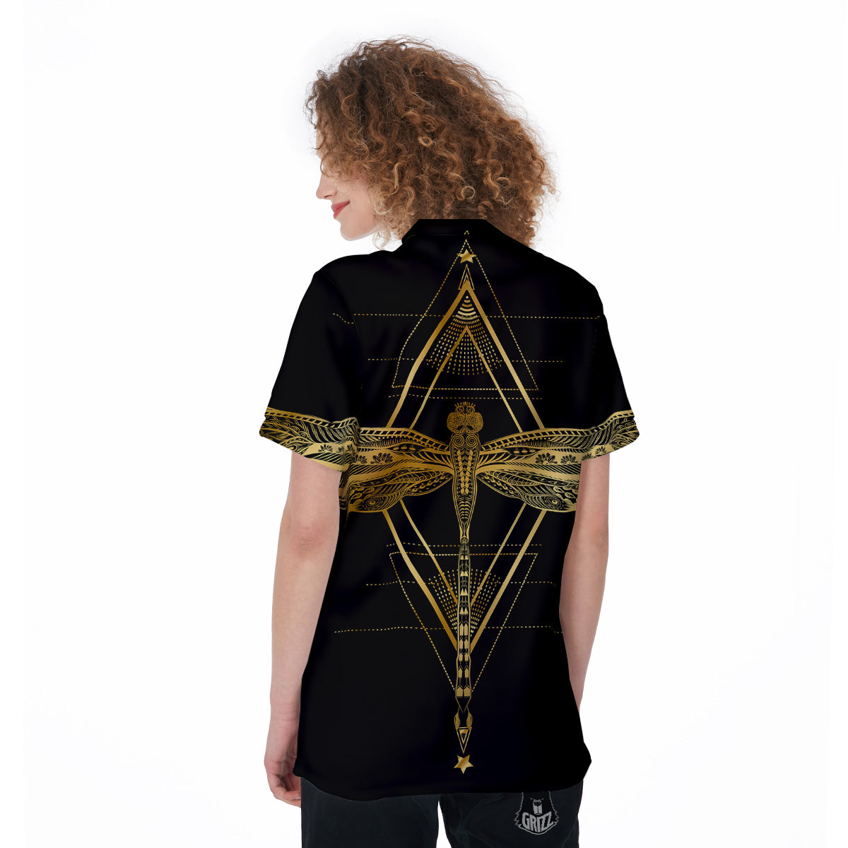 Dragonfly Boho Spiritual Print Women's Golf Shirts-grizzshop