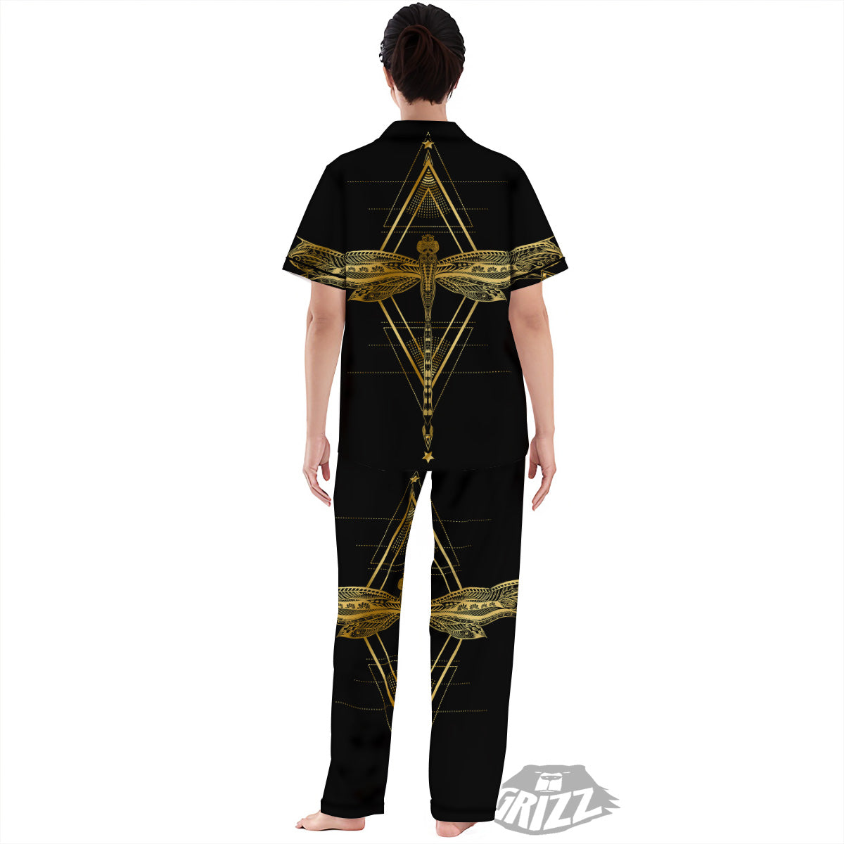 Dragonfly Boho Spiritual Print Women's Pajamas Set-grizzshop