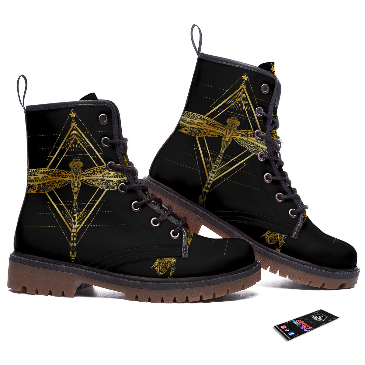 Dragonfly Boho Spiritual Print Work Boots-grizzshop