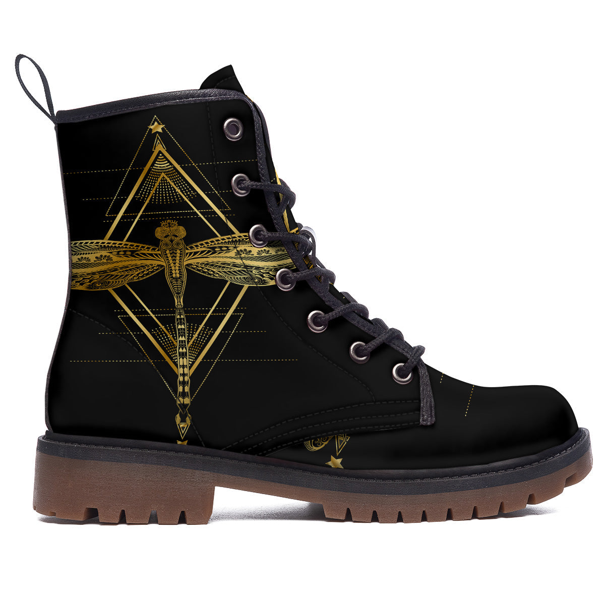 Dragonfly Boho Spiritual Print Work Boots-grizzshop
