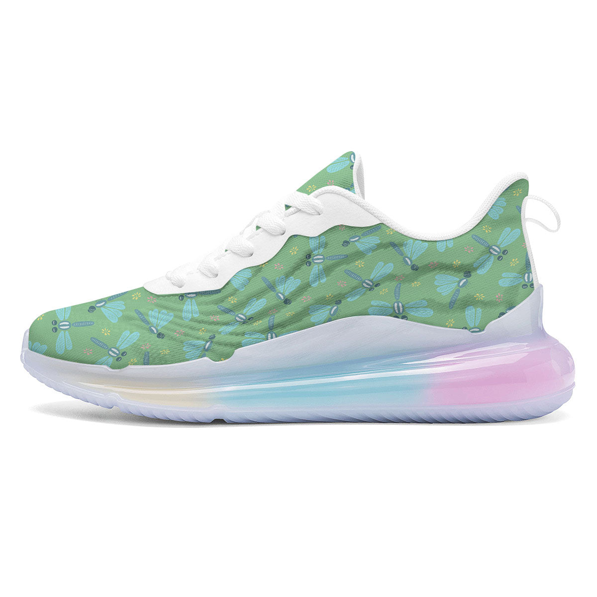 Dragonfly Green Print Pattern Running Sneakers-grizzshop