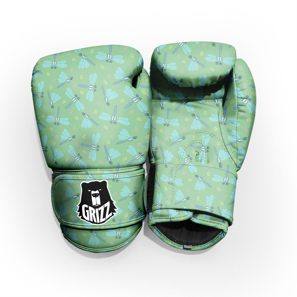 Dragonfly Green Print Pattern Pro Boxing Glove