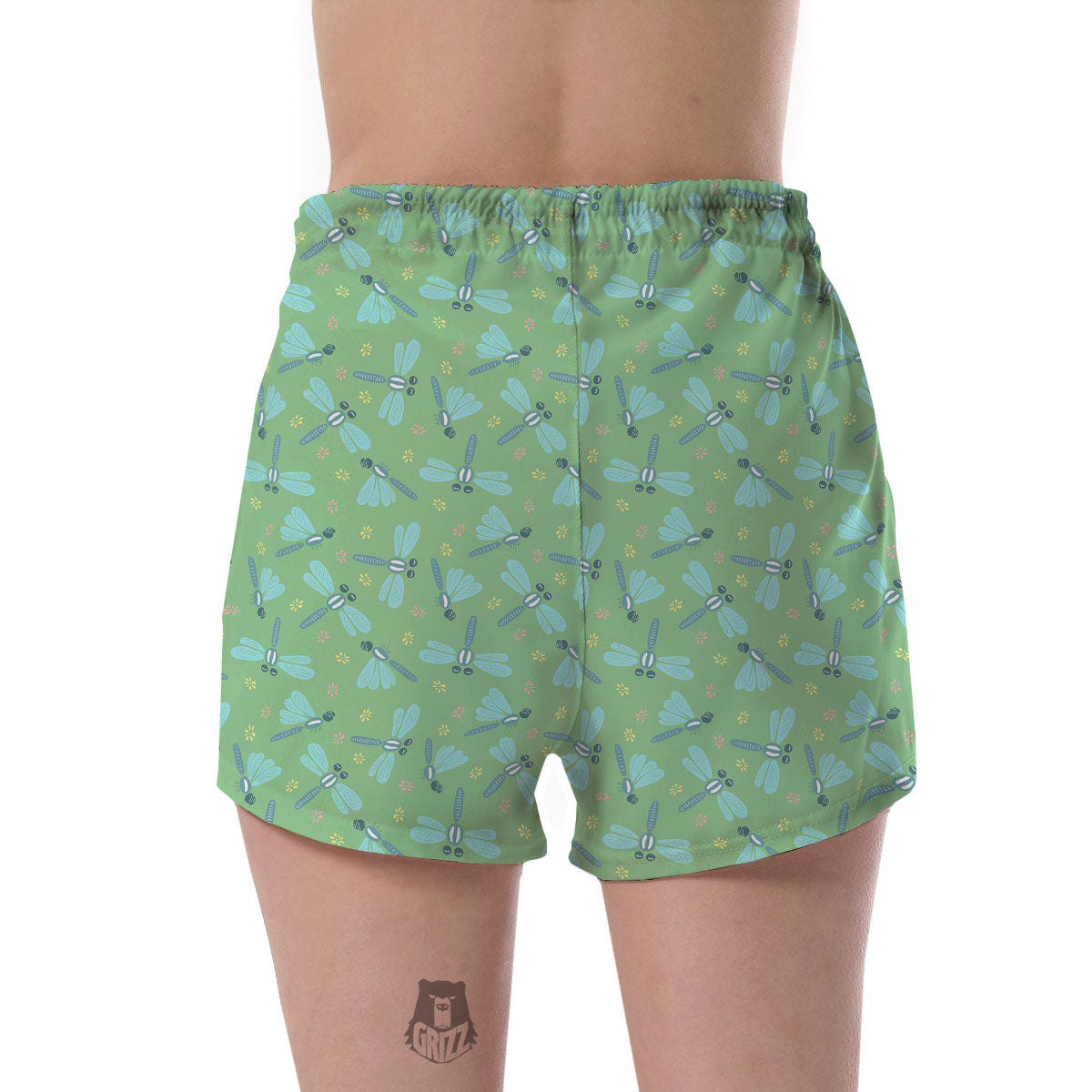 Dragonfly Green Print Pattern Women's Shorts-grizzshop