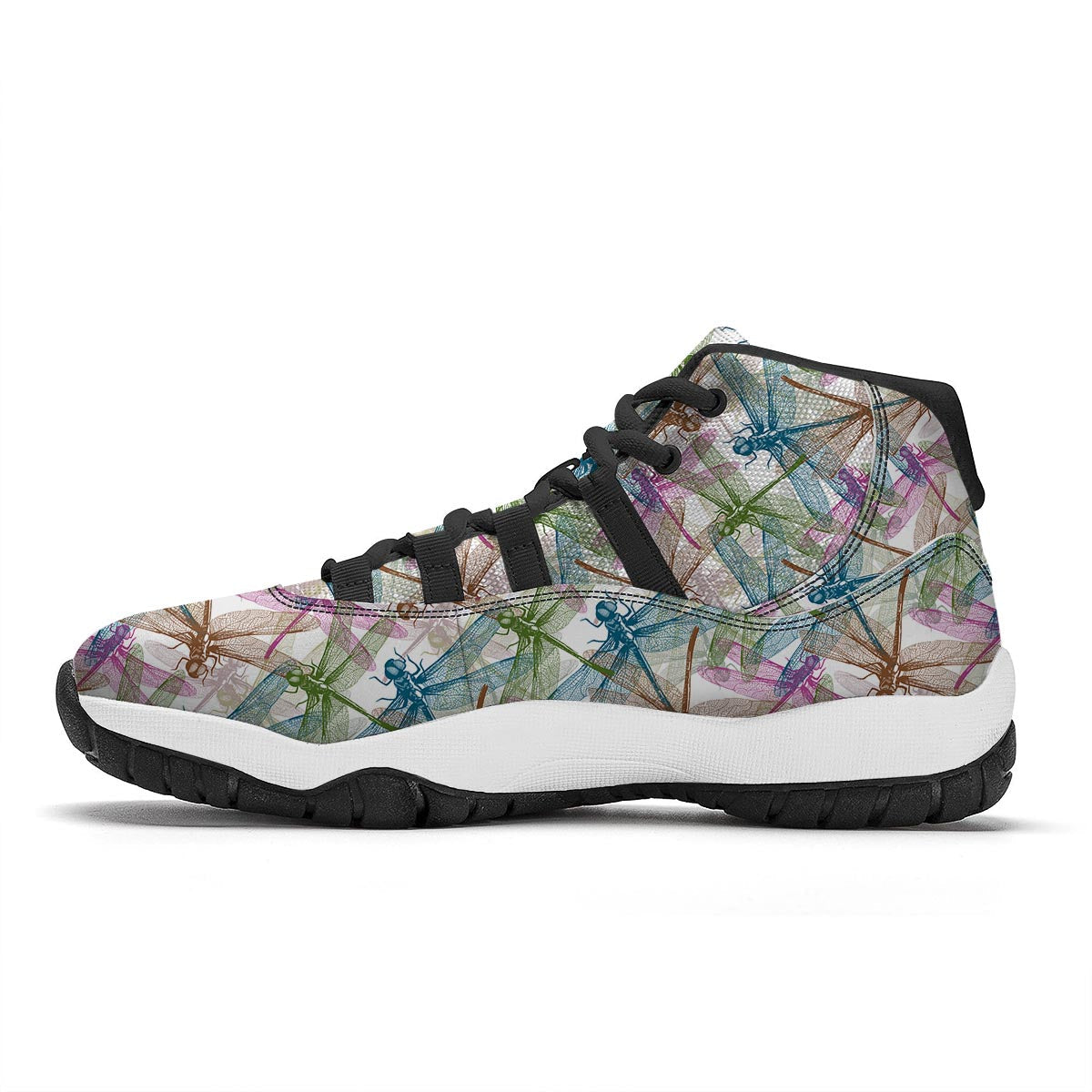 Dragonfly Pattern Black Bball Shoes-grizzshop