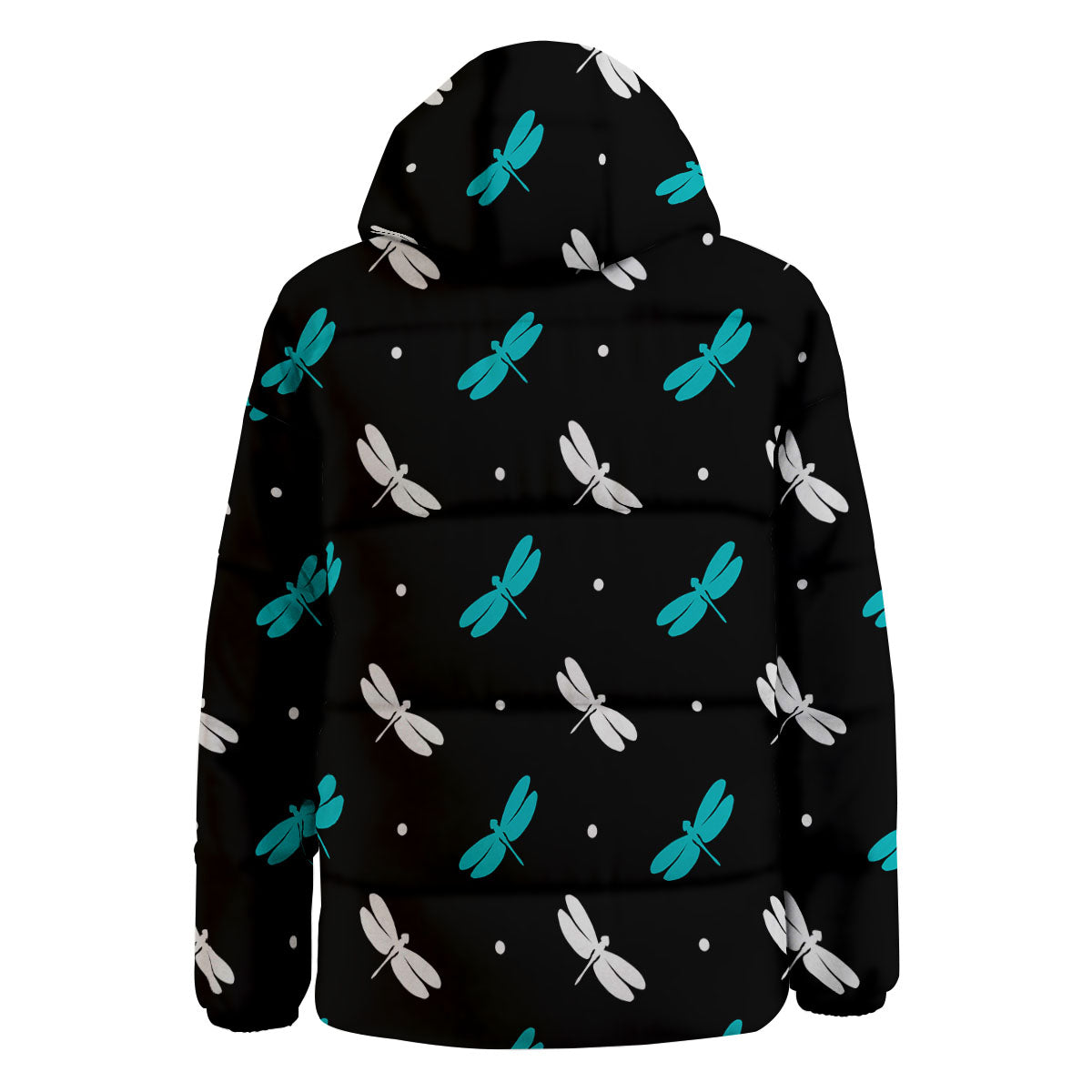 Dragonfly Polka Dot Print Pattern Down Jacket-grizzshop