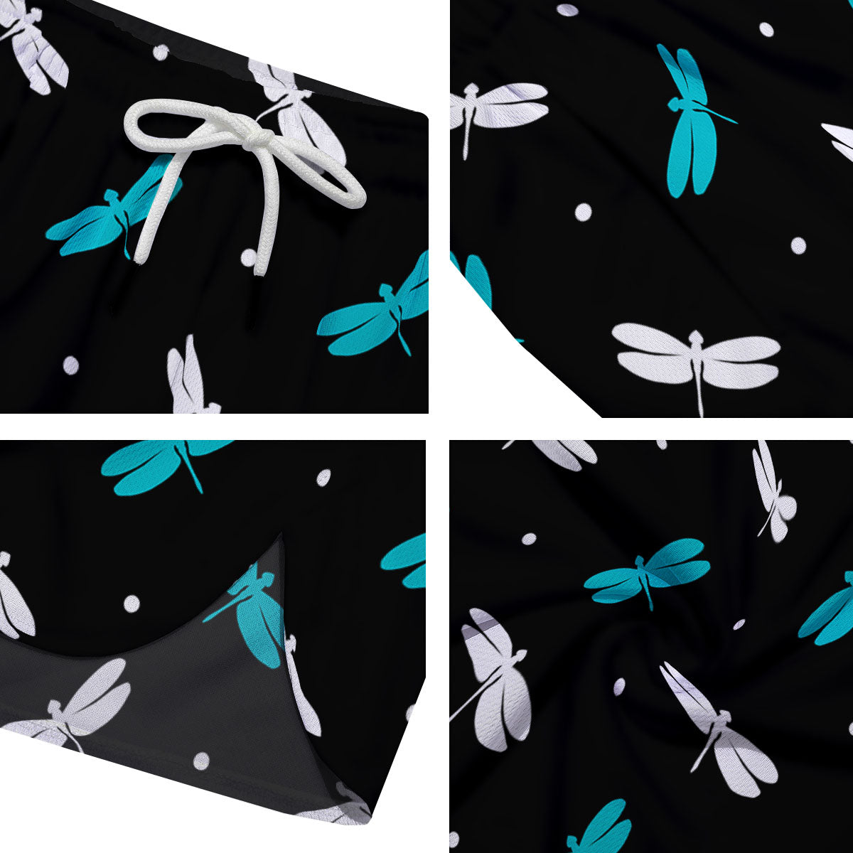 Dragonfly Polka Dot Print Pattern Men's Running Shorts-grizzshop