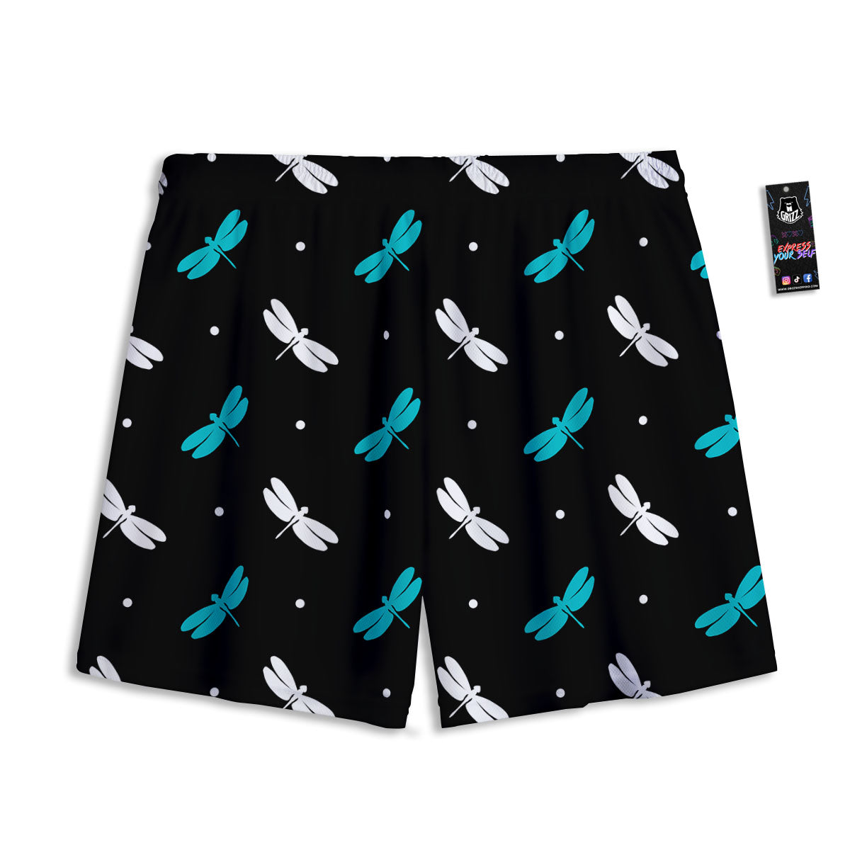 Dragonfly Polka Dot Print Pattern Mesh Shorts