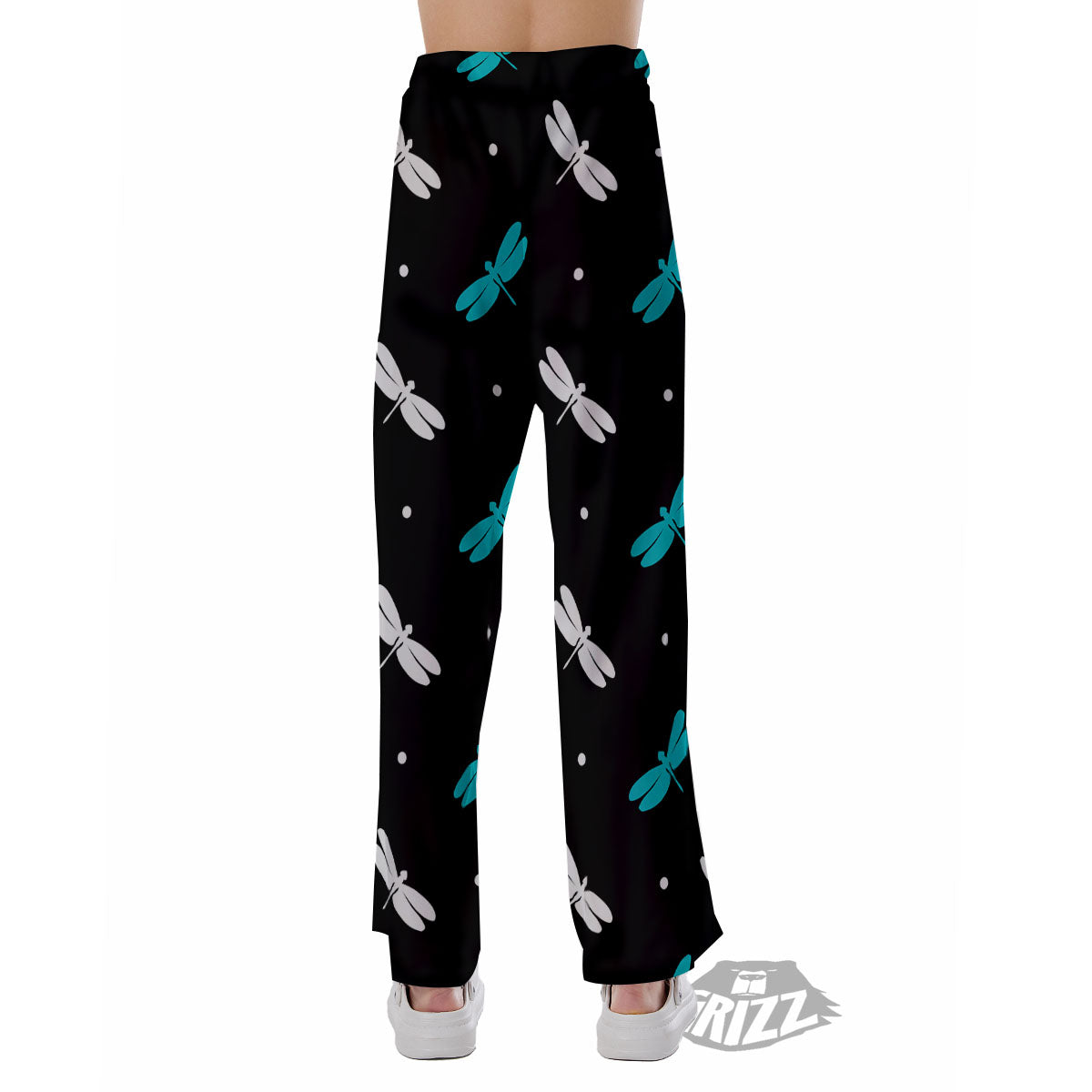 Dragonfly Polka Dot Print Pattern Pajama Pants-grizzshop