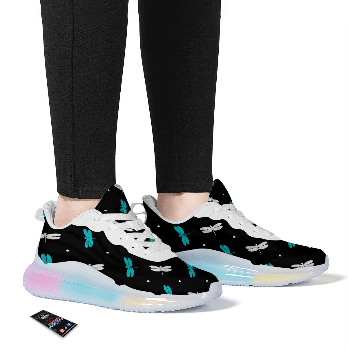 Dragonfly Polka Dot Print Pattern Running Sneakers-grizzshop