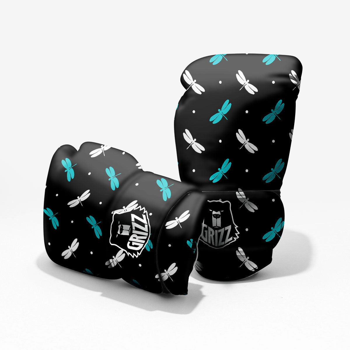 Dragonfly Polka Dot Print Pattern Pro Boxing Glove
