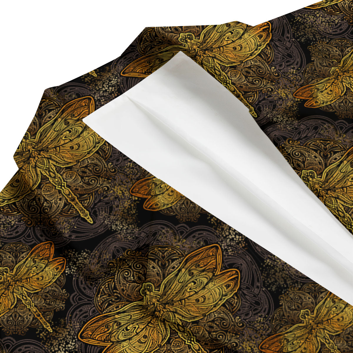 Dragonfly Spiritual Golden Print Men's Blazer-grizzshop
