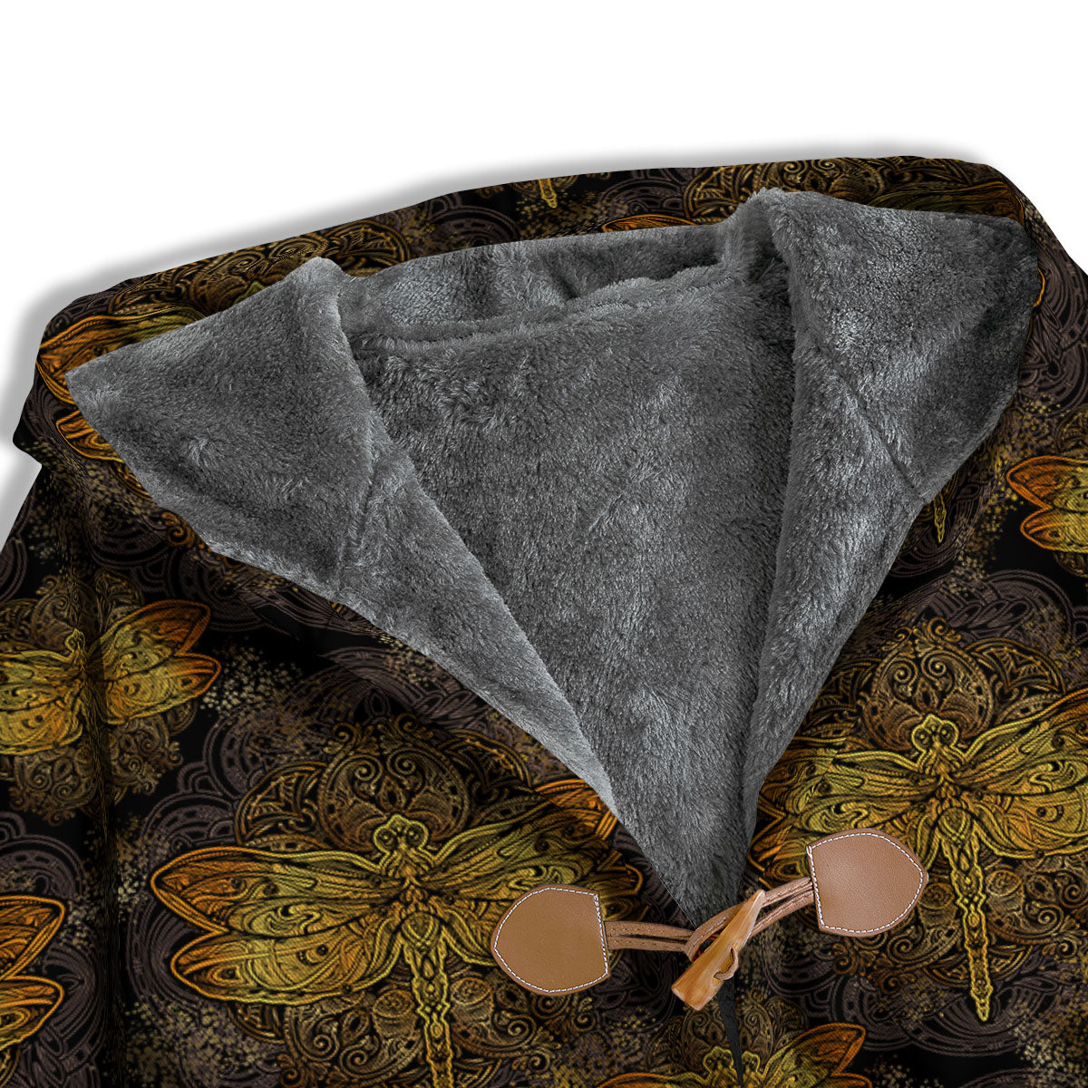 Dragonfly Spiritual Golden Print Men's Windbreaker Jacket-grizzshop