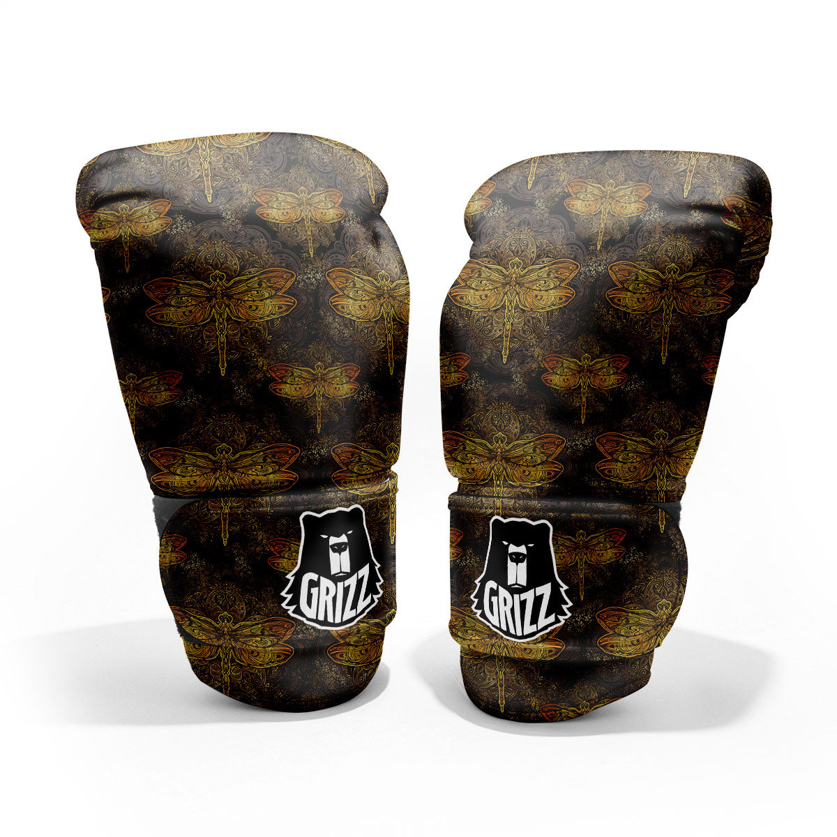 Dragonfly Spiritual Golden Print Pro Boxing Glove