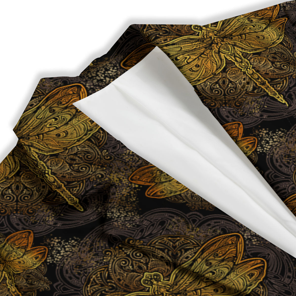 Dragonfly Spiritual Golden Print Women's Blazer-grizzshop