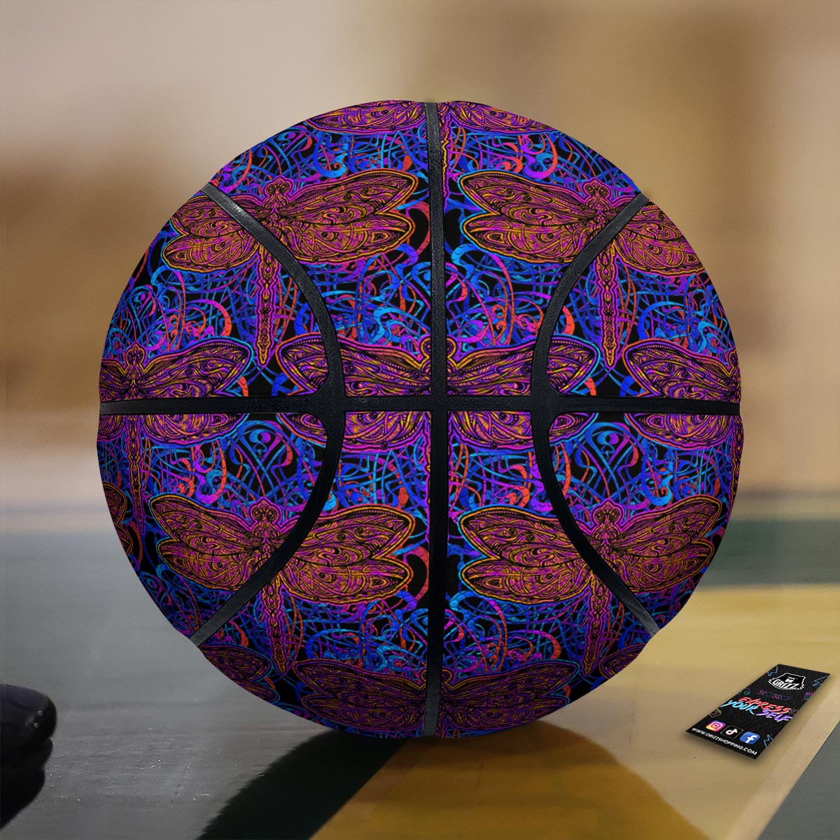 Dragonfly Trippy Print Pattern Basketball