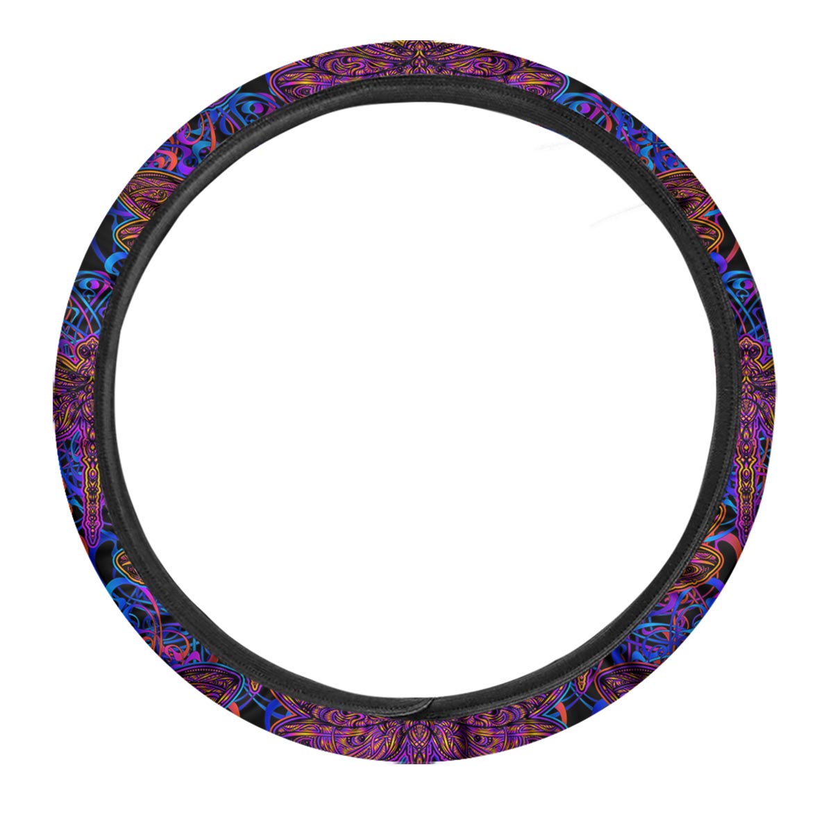 Dragonfly Trippy Print Pattern Car Steering Wheel Cover-grizzshop