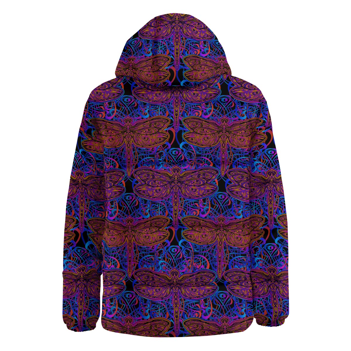 Dragonfly Trippy Print Pattern Down Jacket-grizzshop