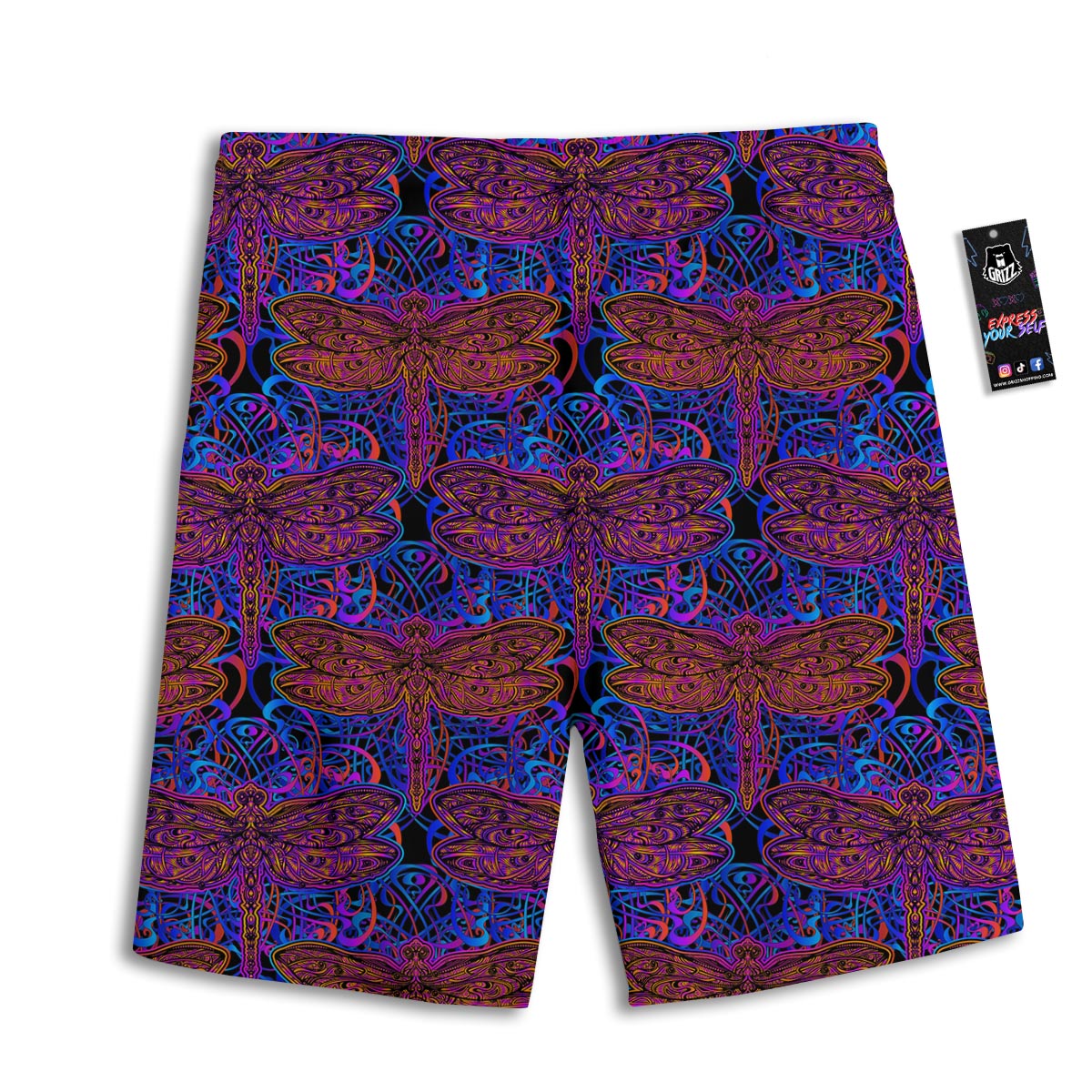 Dragonfly Trippy Print Pattern Men's Athletic Shorts
