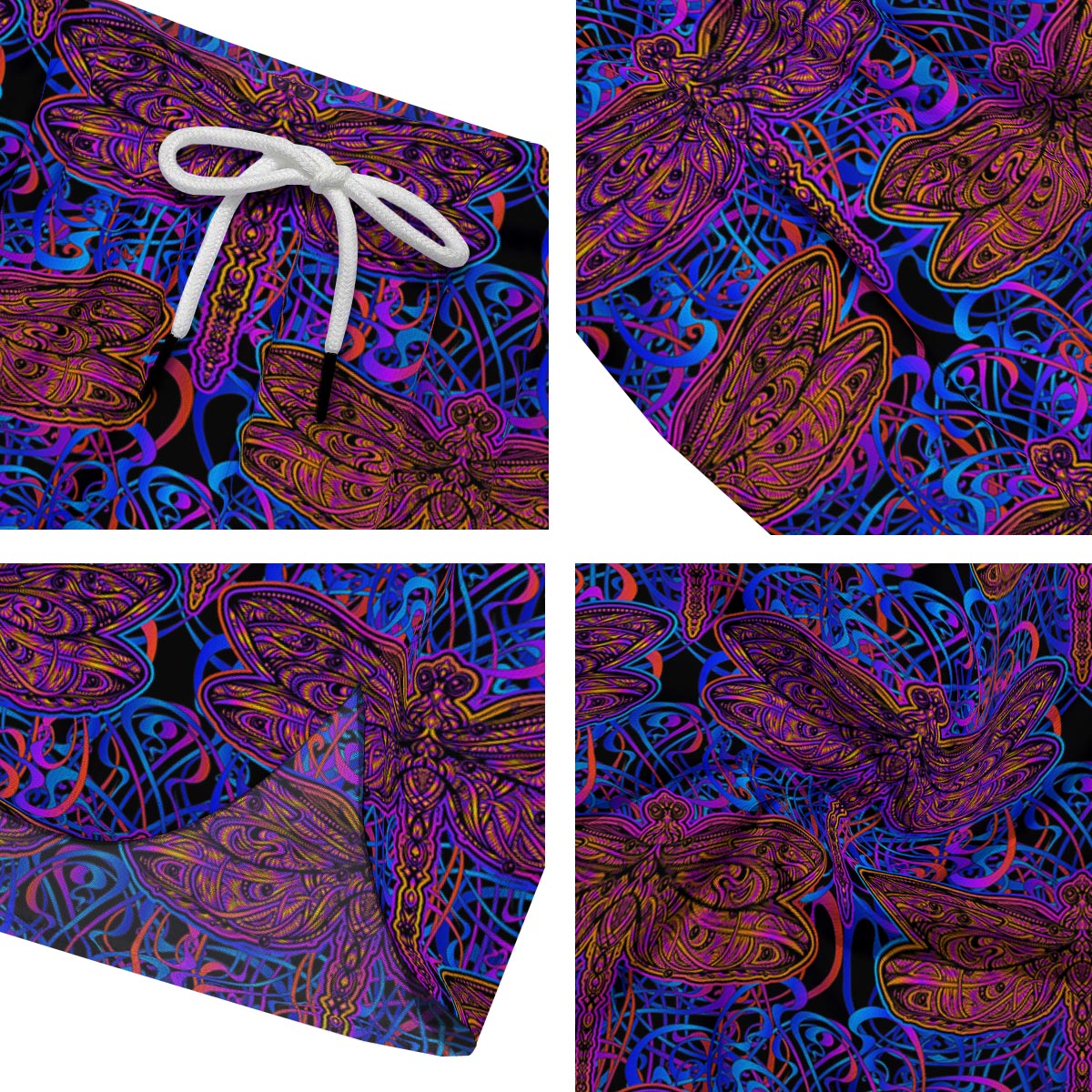 Dragonfly Trippy Print Pattern Men's Running Shorts-grizzshop