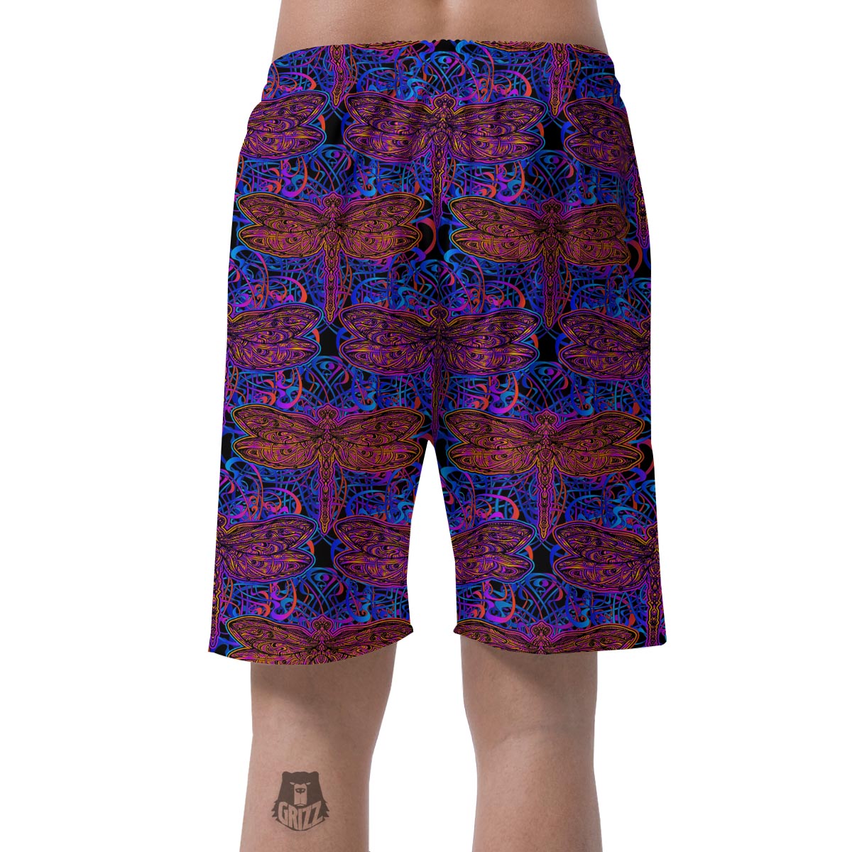 Dragonfly Trippy Print Pattern Men's Shorts-grizzshop